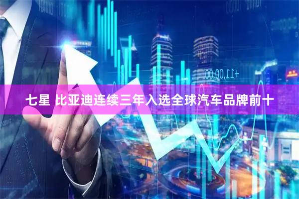 七星 比亚迪连续三年入选全球汽车品牌前十