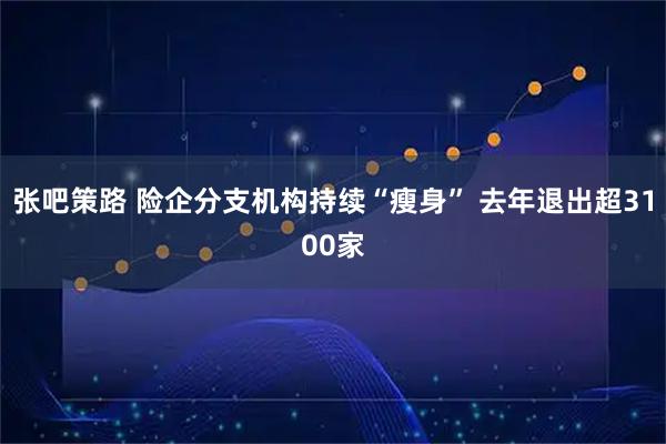 张吧策路 险企分支机构持续“瘦身” 去年退出超3100家
